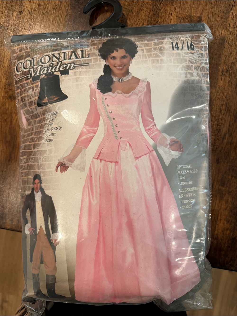 Colonial Maiden Women's Pink Maxi Dress Costume
